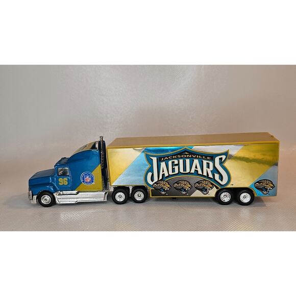 1996 Matchbox Ford Aeromax & Lowbed Trailer Jacksonville Jaguars - Picture 2 of 6
